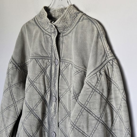 NWT Free People Juno Jacket Laurel Oak Green Boho Quilted Bomber Oversized M - Picture 9 of 14